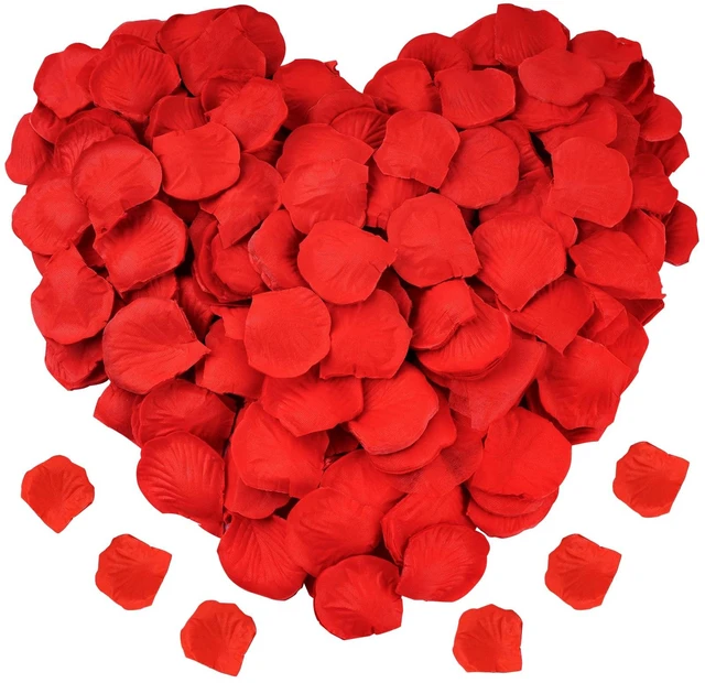 Main image of 1200 PCS Artificial Silk Rose Petals Decoration for Romantic Night, Wedding, Event, Party, Valentines,Rose Petals for Bedroom,Fake Roses Petal Faux Flowers, Artificial Roses Petals for Marry me