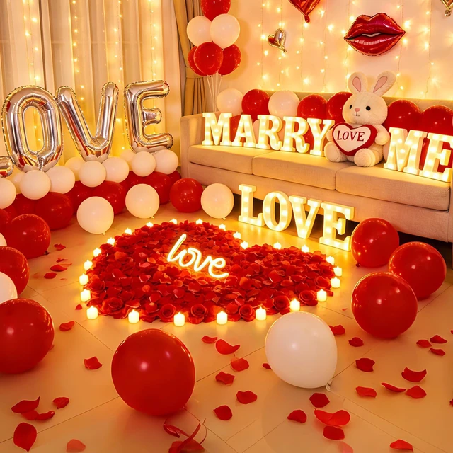 Alt view image 6 of 7 - 1200 PCS Artificial Silk Rose Petals Decoration for Romantic Night, Wedding, Event, Party, Valentines,Rose Petals for Bedroom,Fake Roses Petal Faux Flowers, Artificial Roses Petals for Marry me