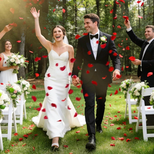 Alt view image 7 of 7 - 1200 PCS Artificial Silk Rose Petals Decoration for Romantic Night, Wedding, Event, Party, Valentines,Rose Petals for Bedroom,Fake Roses Petal Faux Flowers, Artificial Roses Petals for Marry me