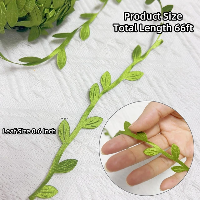 Alt view image 2 of 7 - 66 Ft Leaf Ribbon, Artificial Eucalyptus Garland Rattan Leaf String | Decorative Green Leaves for Baby Shower Wedding Spring Jungle Wild Party Decor, Gift Wrapping, DIY Garland & Christmas Craft