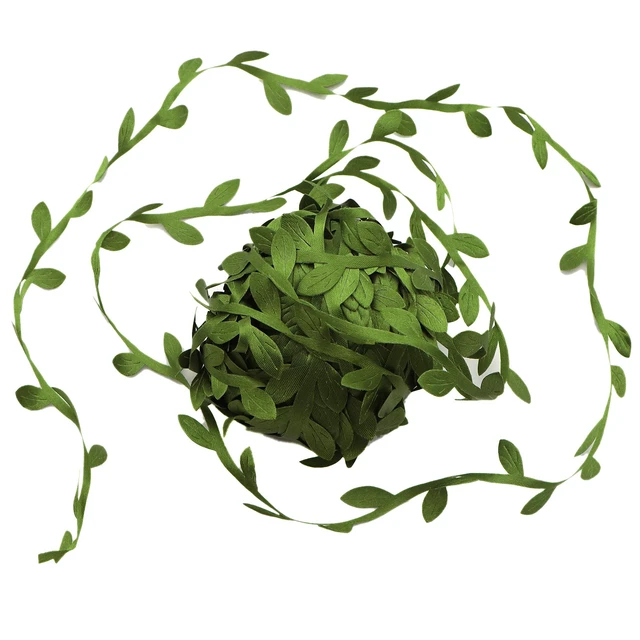 Alt view image 2 of 6 - Olive Green Leaves Leaf Trim Ribbon -20 Yards - for DIY Craft Party Wedding Home Decoration (Olive Green)