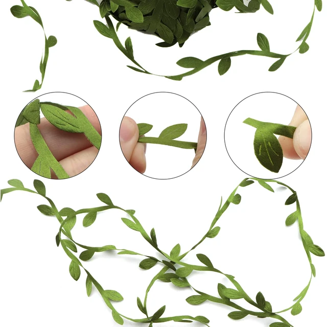 Alt view image 3 of 6 - Olive Green Leaves Leaf Trim Ribbon -20 Yards - for DIY Craft Party Wedding Home Decoration (Olive Green)