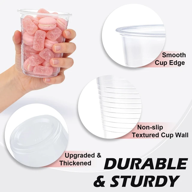 Alt view image 3 of 6 - 100 Pack 5 oz Plastic Cups, Small Disposable Party Cups | Disposable Small Clear Cups, Plastic Cold Drinking Cup for Bathroom, Party, Whisky, Tasting, PicnicEvent