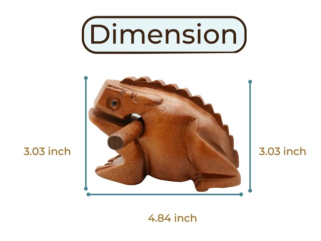 Alt view image 3 of 7 - 4" Frog Rasp - Small Instrument Musical Wooden Percussion Wood Block Instrument of Frog Noise Maker and Cool Music Gifts Ideas Funny Weird Instruments for Adults Made from Nature Wood