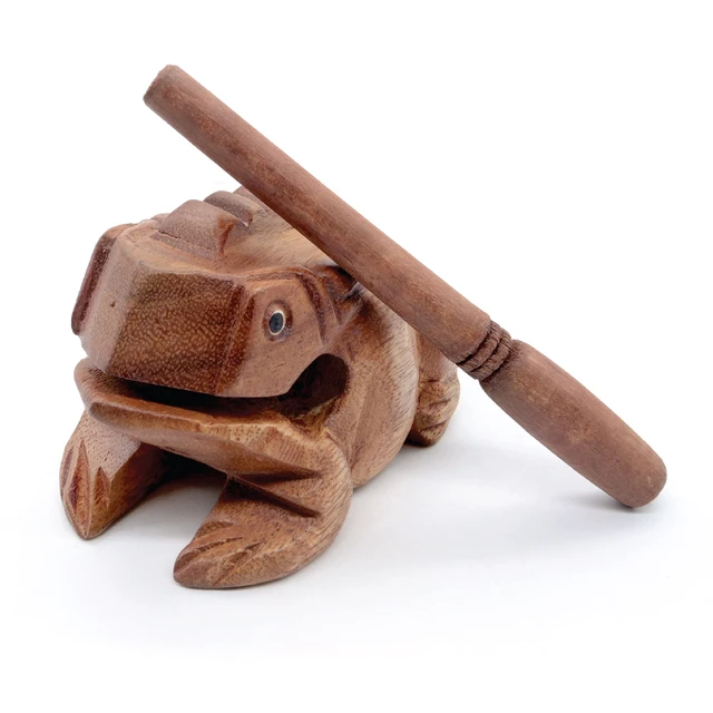 Alt view image 2 of 7 - 4" Frog Rasp - Small Instrument Musical Wooden Percussion Wood Block Instrument of Frog Noise Maker and Cool Music Gifts Ideas Funny Weird Instruments for Adults Made from Nature Wood