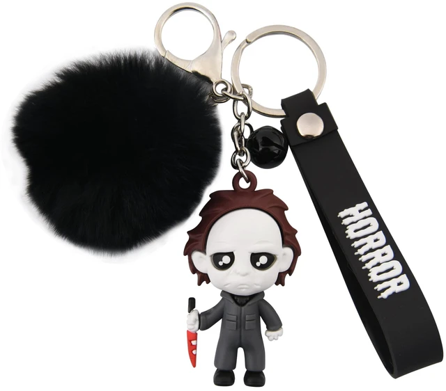 Main image of Halloween Keychain Horror Movie Key Rings with Plush & Small Bell Key-304
