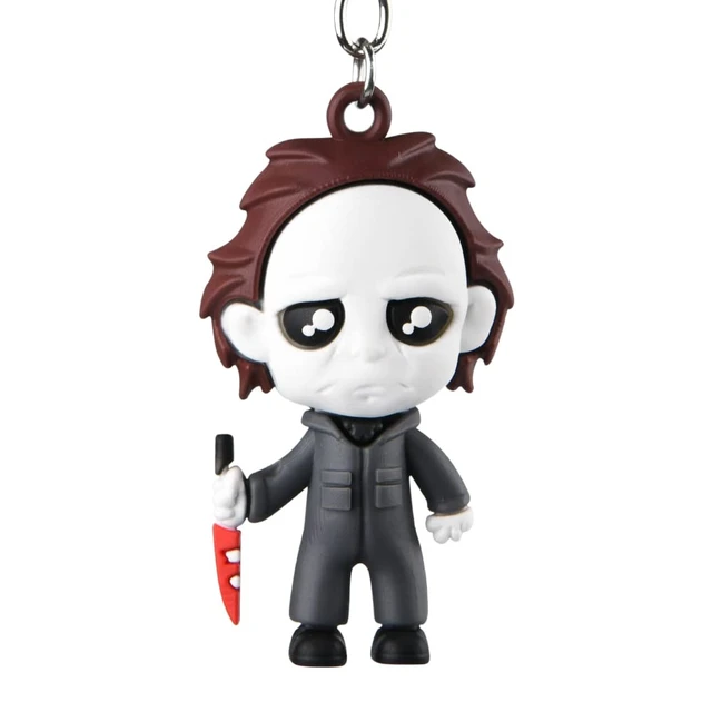 Alt view image 5 of 7 - Halloween Keychain Horror Movie Key Rings with Plush & Small Bell Key-304