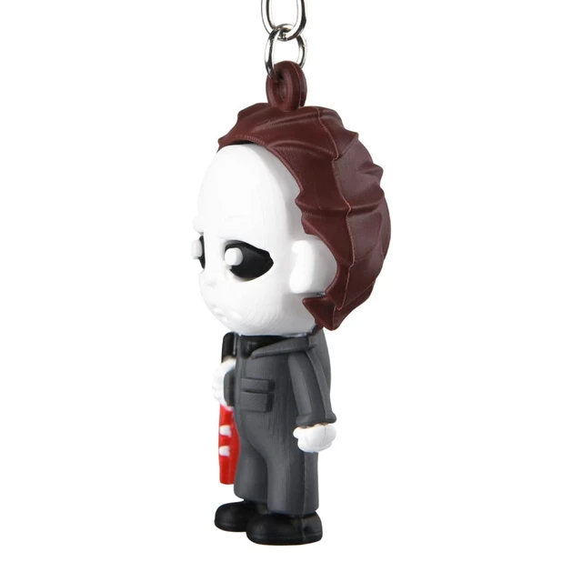 Alt view image 6 of 7 - Halloween Keychain Horror Movie Key Rings with Plush & Small Bell Key-304