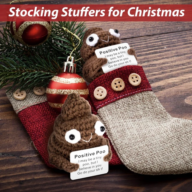 Alt view image 5 of 6 - Funny Positive Poo, Cute Crochet Potato Partner Toy with Positive Card Cheer Up Funny Gag Gifts for Best Friend Birthday Housewarming Women Teacher Fall, Brown