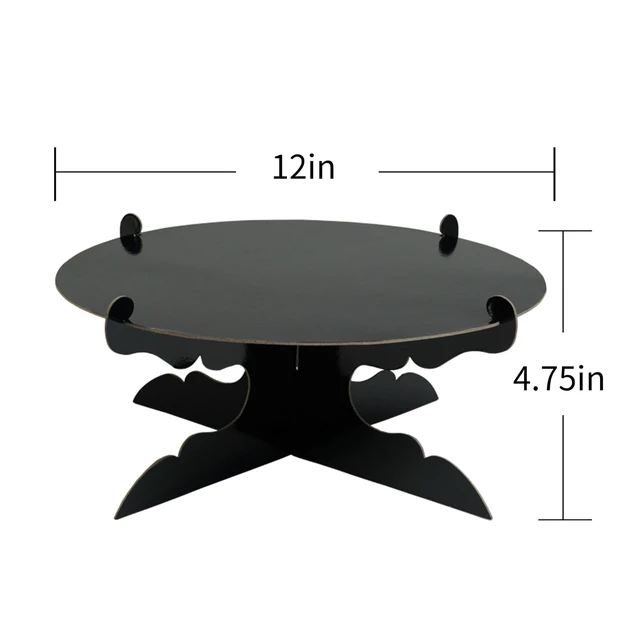 Alt view image 2 of 5 - 12 inch One Tier Cardboard Cake Stand,Black Cupcake Stand for Birthday Wedding DIY Dessert Decoration