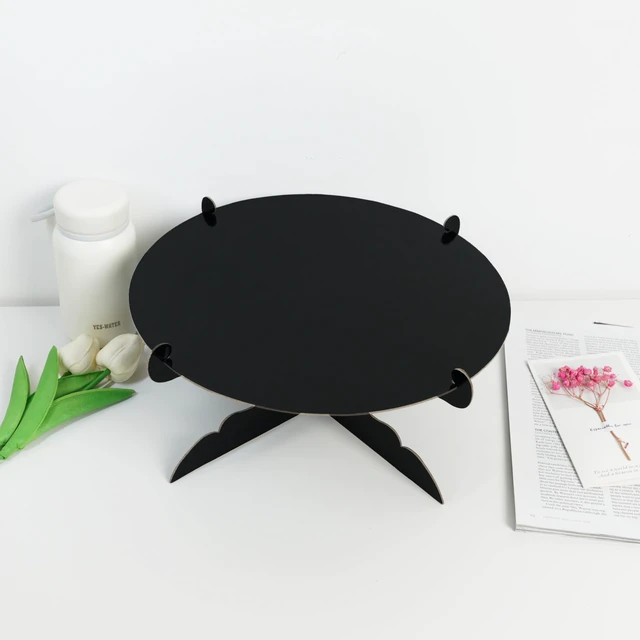 Alt view image 4 of 5 - 12 inch One Tier Cardboard Cake Stand,Black Cupcake Stand for Birthday Wedding DIY Dessert Decoration