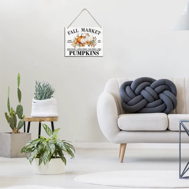 Alt view image 5 of 6 - Fall Decoration, Fall Markets Sign, Rustic Hanging Wood Plaque Sign, Pumpkins Decor, Farmhouse Decor, Fall Wall Art, Home Kitchen Wall Decor, Kitchen Door Sign, Decorative Wooden Wall Sign