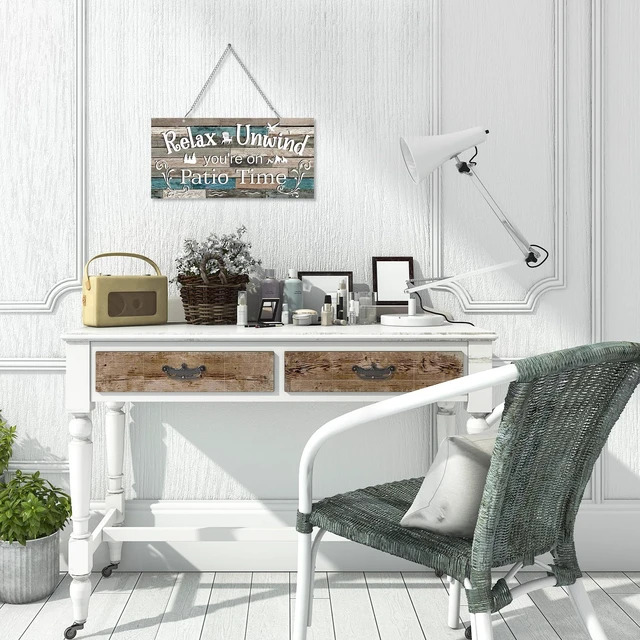 Alt view image 4 of 7 - Metal Patio Decor Sign Vintage Outdoor Wall Decorations,10 x 5",Vivid | Rustic Farmhouse Art, Waterproof UV Printed, with Hanging Chain, for Backyard Porch Balcony Gazebo, Housewarming Present