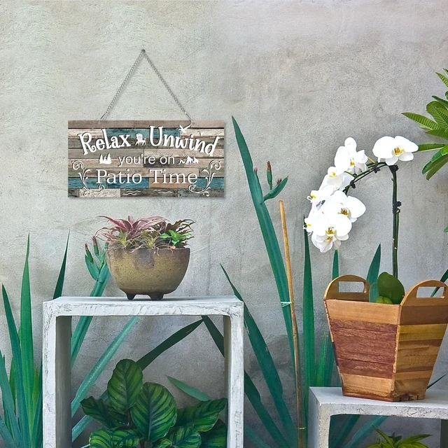 Alt view image 5 of 7 - Metal Patio Decor Sign Vintage Outdoor Wall Decorations,10 x 5",Vivid | Rustic Farmhouse Art, Waterproof UV Printed, with Hanging Chain, for Backyard Porch Balcony Gazebo, Housewarming Present