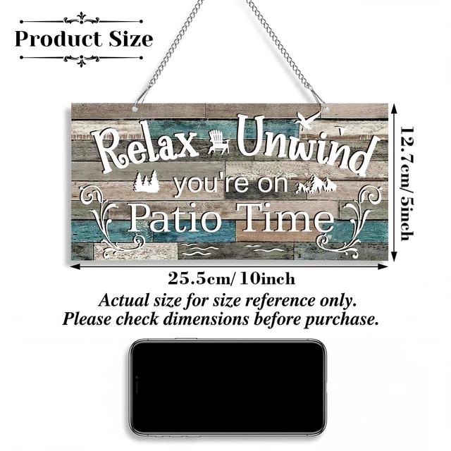 Alt view image 2 of 7 - Metal Patio Decor Sign Vintage Outdoor Wall Decorations,10 x 5",Vivid | Rustic Farmhouse Art, Waterproof UV Printed, with Hanging Chain, for Backyard Porch Balcony Gazebo, Housewarming Present