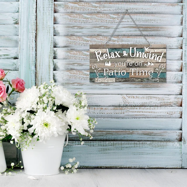 Alt view image 6 of 7 - Metal Patio Decor Sign Vintage Outdoor Wall Decorations,10 x 5",Vivid | Rustic Farmhouse Art, Waterproof UV Printed, with Hanging Chain, for Backyard Porch Balcony Gazebo, Housewarming Present