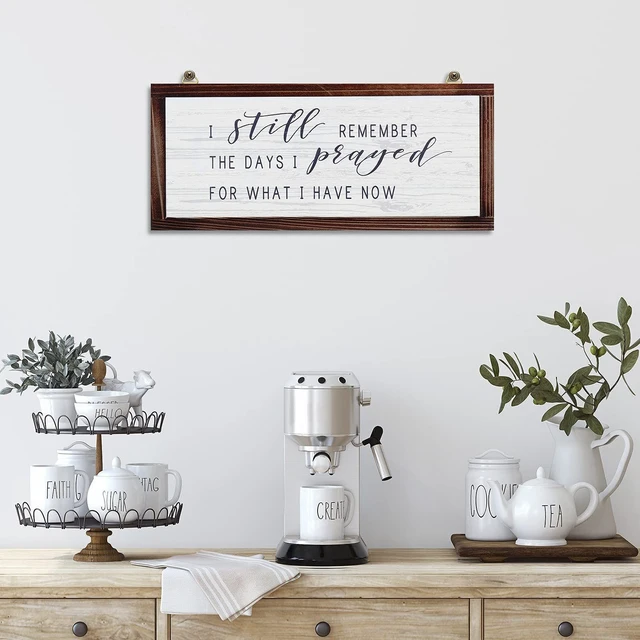 Alt view image 2 of 7 - I Still Remember The Days I Prayed Rustic Wood Sign | Christian Inspirational Quote, Vintage Farmhouse Wall Decor, Wooden Plaque for Home Living Room Garden