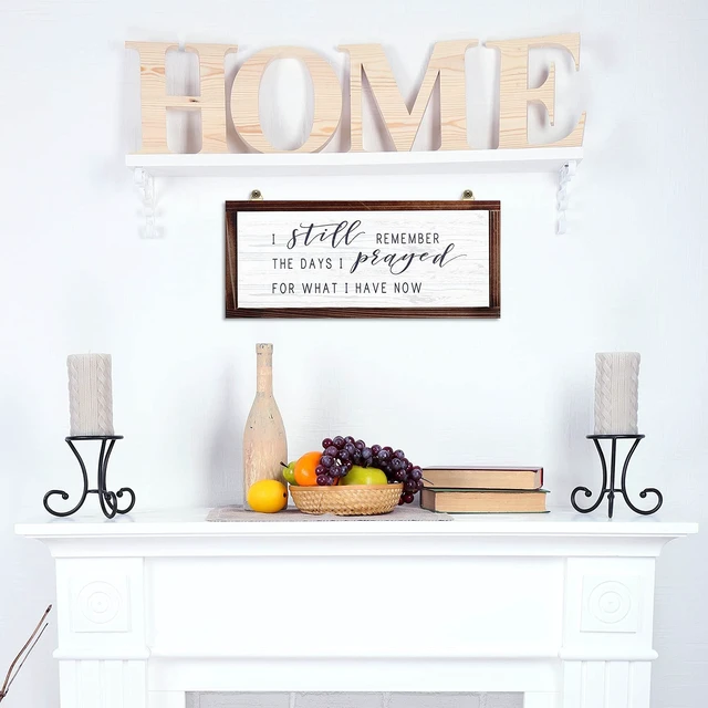 Alt view image 3 of 7 - I Still Remember The Days I Prayed Rustic Wood Sign | Christian Inspirational Quote, Vintage Farmhouse Wall Decor, Wooden Plaque for Home Living Room Garden