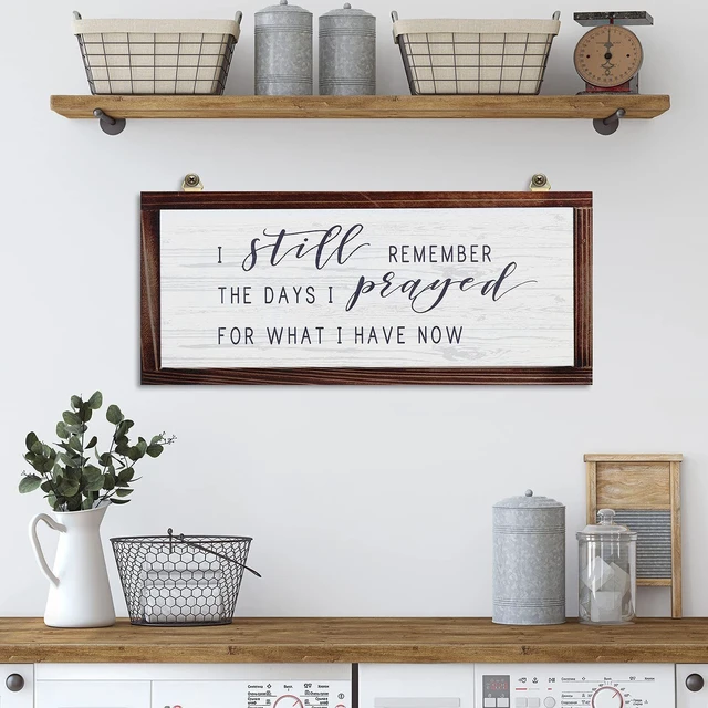 Alt view image 6 of 7 - I Still Remember The Days I Prayed Rustic Wood Sign | Christian Inspirational Quote, Vintage Farmhouse Wall Decor, Wooden Plaque for Home Living Room Garden