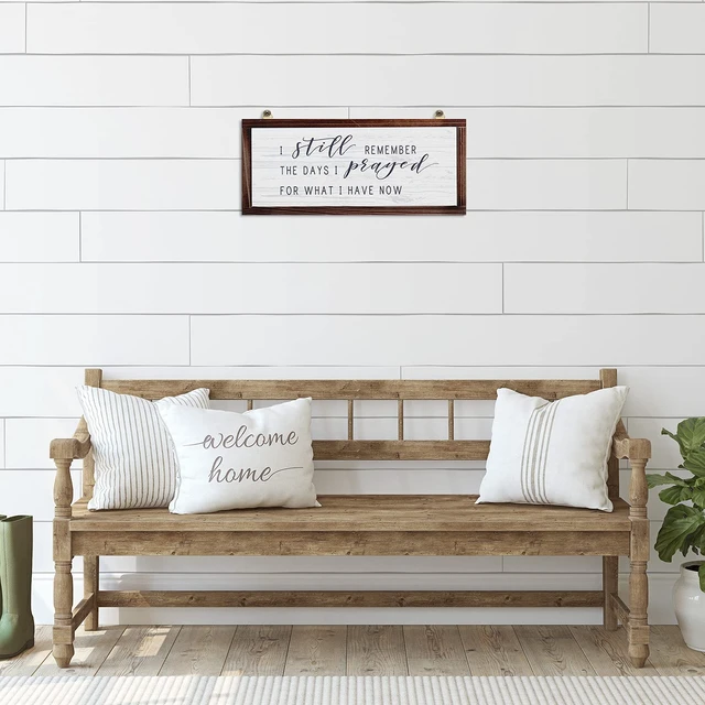 Alt view image 7 of 7 - I Still Remember The Days I Prayed Rustic Wood Sign | Christian Inspirational Quote, Vintage Farmhouse Wall Decor, Wooden Plaque for Home Living Room Garden