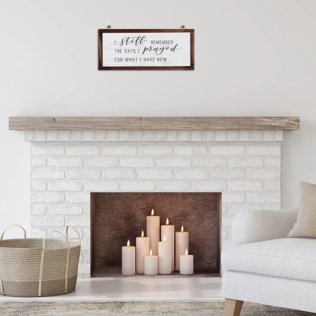 Alt view image 5 of 7 - I Still Remember The Days I Prayed Rustic Wood Sign | Christian Inspirational Quote, Vintage Farmhouse Wall Decor, Wooden Plaque for Home Living Room Garden