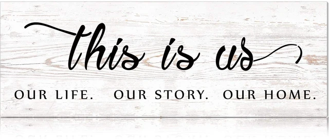 Main image of This Is Us Wall Decor Wooden Family Wall Plaque Quote, Antique White | Rustic Family Signs for Home Decor Wall, Distressed Finish Decor, Christmas Home Decoration, Living Room Bedroom Entryway