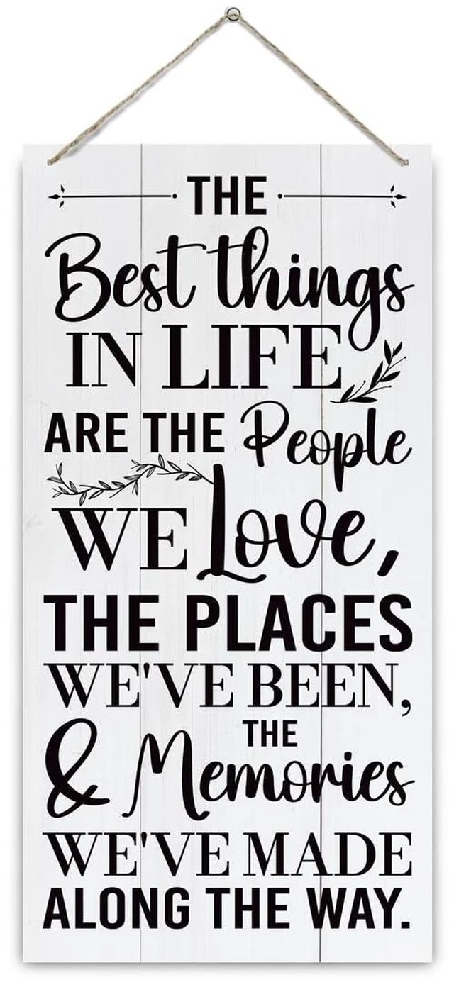 Main image of Inspirational Wood Sign, Family Decor, The Best Things in Life Sign, Decorative Hanging Wall Plaque Decor Sign, Farmhouse Wooden Wall Plaque, Home Decor Accent, Bedroom Decor, Friendship Sign