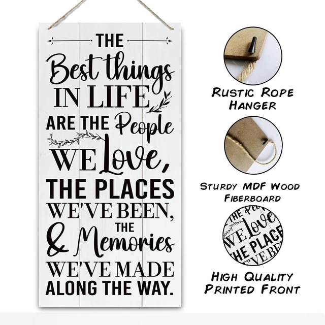 Alt view image 3 of 6 - Inspirational Wood Sign, Family Decor, The Best Things in Life Sign, Decorative Hanging Wall Plaque Decor Sign, Farmhouse Wooden Wall Plaque, Home Decor Accent, Bedroom Decor, Friendship Sign