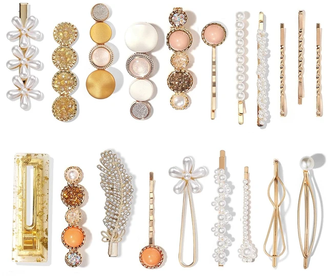 Main image of 20 PCS Hair Accessories for Decorative Party Wedding, Pearl Hair Clips Set Fashion Korean Acrylic Resin Hair Barrettes, Bobby Pins Hairpins for Women and Ladies Girls Headwear Styling Tools