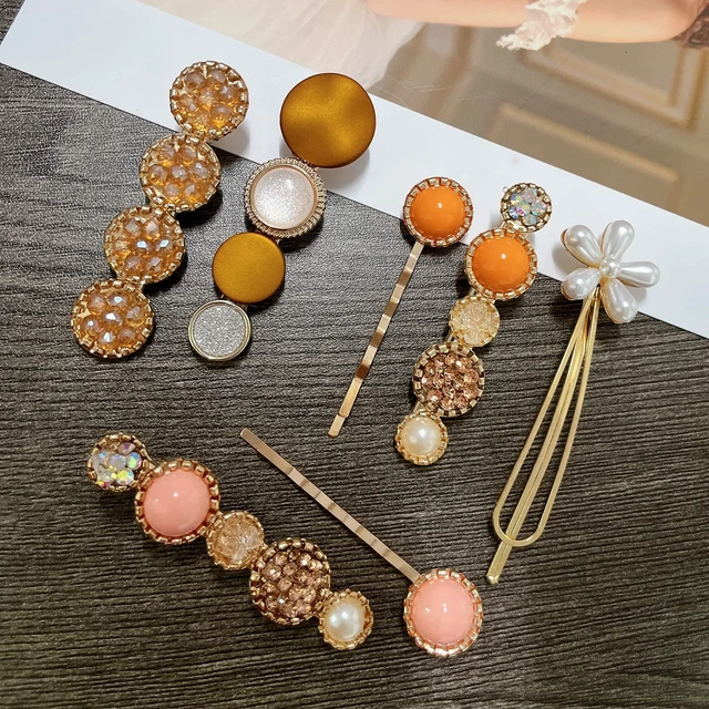 Alt view image 4 of 6 - 20 PCS Hair Accessories for Decorative Party Wedding, Pearl Hair Clips Set Fashion Korean Acrylic Resin Hair Barrettes, Bobby Pins Hairpins for Women and Ladies Girls Headwear Styling Tools
