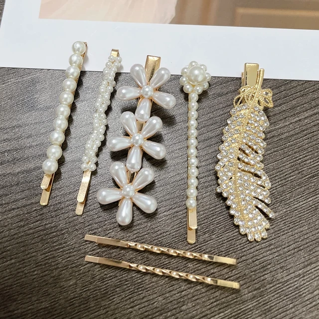 Alt view image 6 of 6 - 20 PCS Hair Accessories for Decorative Party Wedding, Pearl Hair Clips Set Fashion Korean Acrylic Resin Hair Barrettes, Bobby Pins Hairpins for Women and Ladies Girls Headwear Styling Tools