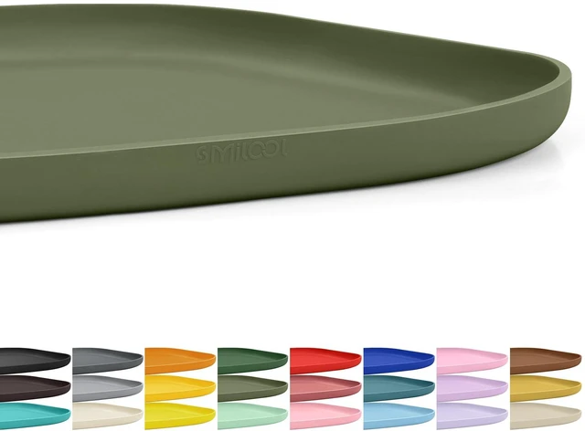 Main image of Waterproof Silicone Pet Food Mat with Raised Edge for Dog & Cat | 12" x 12" Non-Slip Small Pet Feeding Mats with Lip for Food & Water Bowl, Food Grade, Easy Cleaning, Light Olive Green
