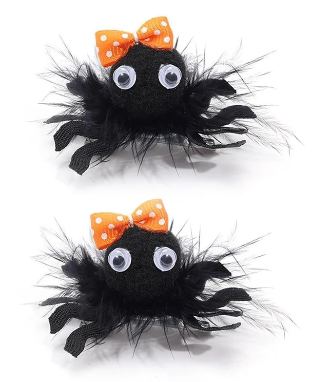 Main image of Halloween Spider Hair Clips, Girls Cute Cheer Barrettes Alligator Hairpins, Costume Party Favor Supply, Gothic Outfit Decor Accessories Dead Day Gift Black 2 inch