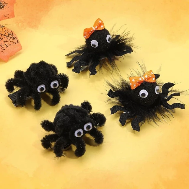 Alt view image 5 of 7 - Halloween Spider Hair Clips, Girls Cute Cheer Barrettes Alligator Hairpins, Costume Party Favor Supply, Gothic Outfit Decor Accessories Dead Day Gift Black 2 inch