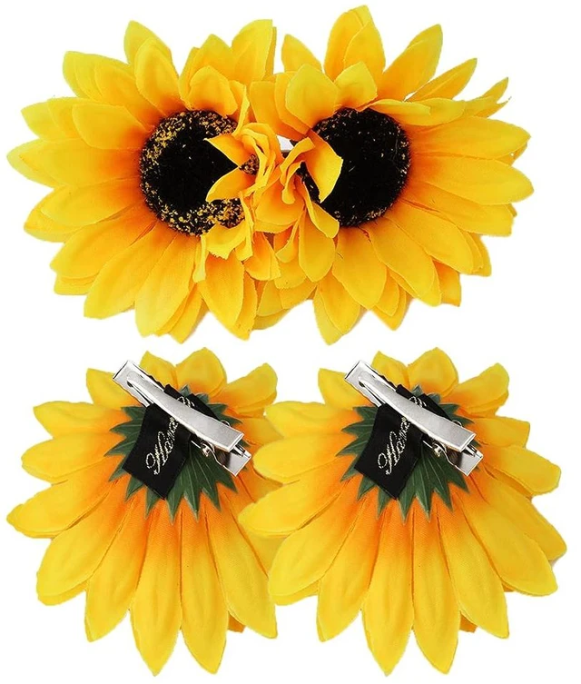 Main image of Sunflower Hair Barrettes Hair Clips for Women Girls Daisy Alligator Hair Clips for Teen Girls Summer Beach Hair Pins 4pcs