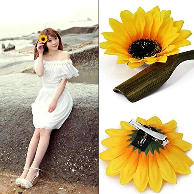Alt view image 2 of 4 - Sunflower Hair Barrettes Hair Clips for Women Girls Daisy Alligator Hair Clips for Teen Girls Summer Beach Hair Pins 4pcs