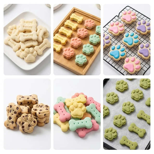 Alt view image 7 of 7 - Silicone Dog Treat Molds, 2 Pack Reusable Silicone Molds with Puppy Dog Paw and Bone Shaped Candy Chocolate Making Mold for Handmade Baking Dog Treats Jelly Biscuit Ice Cube Cake Cupcake Decorations