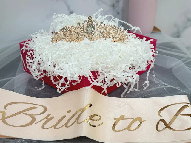 Alt view image 3 of 6 - 3 Pcs Bachelorette Party Decorations Bridal Shower Crown, Bride to Be Sash&Veil for Women Bachelorette Party Gifts, Bachelorette Party Supplies, Gifts, Favors (Rose Gold)