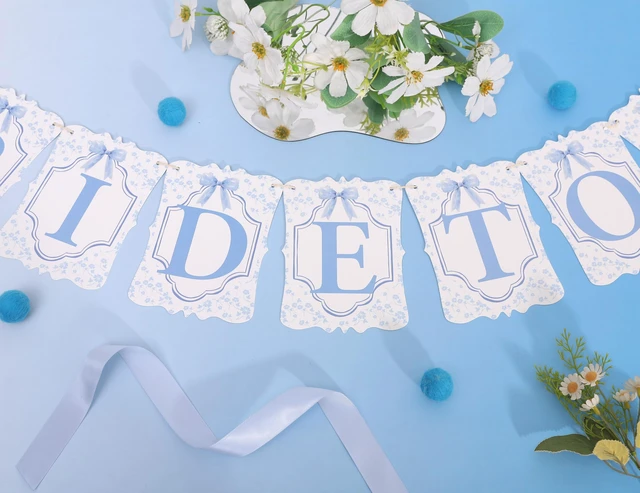 Alt view image 5 of 6 - Blue Toile And Bow Bride To Be Banner,Bridal Shower Decor,Future Mrs Bride | Wedding, Bachelorette, Engagement Party Decor