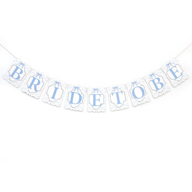 Alt view image 4 of 6 - Blue Toile And Bow Bride To Be Banner,Bridal Shower Decor,Future Mrs Bride | Wedding, Bachelorette, Engagement Party Decor