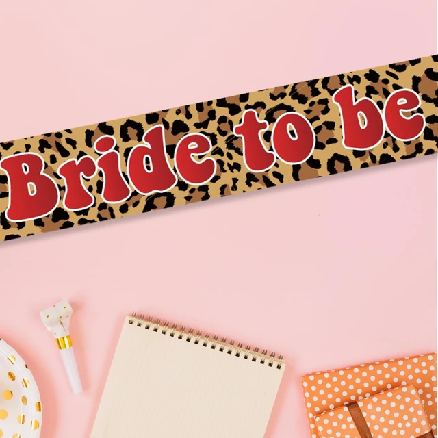 Alt view image 4 of 7 - Leopard Print Bride Sash, Brown Satin "Bride to Be" Sash with Red Letters for Bachelorette Party, Bridal Shower, Wedding Celebration Decorations and Supplies