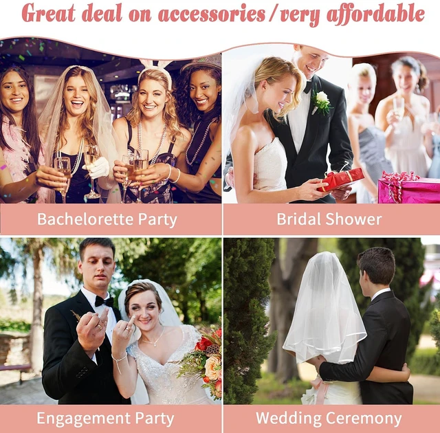 Alt view image 5 of 7 - Bride To Be Veil Sash Set,Rose Gold Sash with Headband for Bridal Shower Bachelorette Party Wedding Engagement Party Accessories