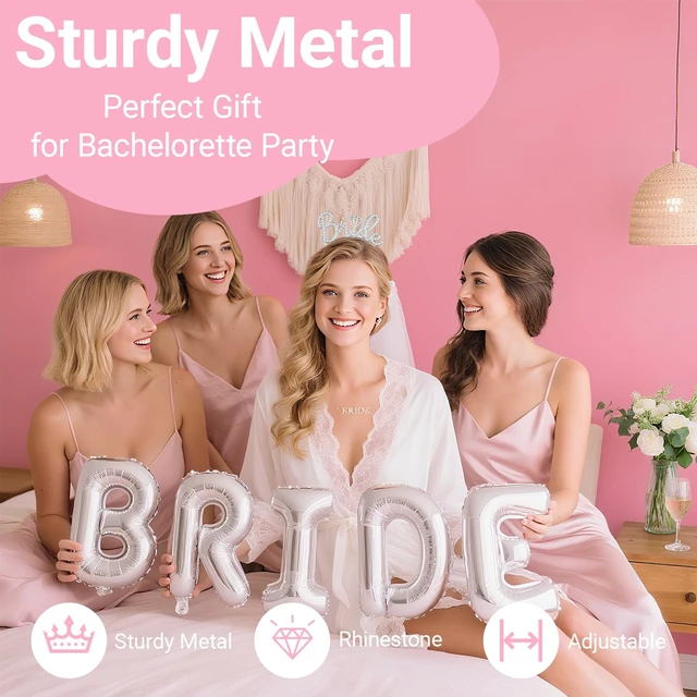 Alt view image 3 of 6 - 3Pcs Bride to Be Headband with Sash and Veil for Bachelorette Party | Bride Decorations, Bridal Shower Favors, Wedding Accessories for Gift