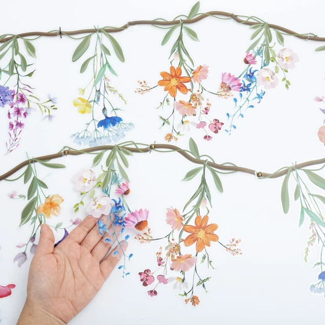 Alt view image 3 of 6 - 2 PCS Wildflower Garland Banner Floral Decoration | Enchanted Garden Theme, Bloom Baby Shower, Fairy Tale Tea Party, Woodland Cottagecore Wedding, Birthday, Bridal Shower