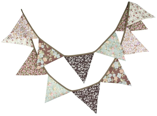 Main image of Brown Floral Collection 100% Cotton Banner for Wedding Baby Shower Party Decoration