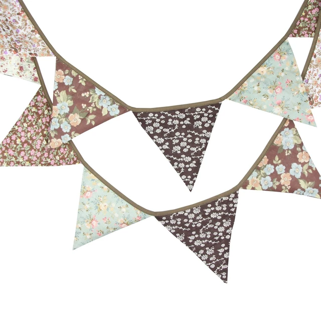 Alt view image 3 of 5 - Brown Floral Collection 100% Cotton Banner for Wedding Baby Shower Party Decoration