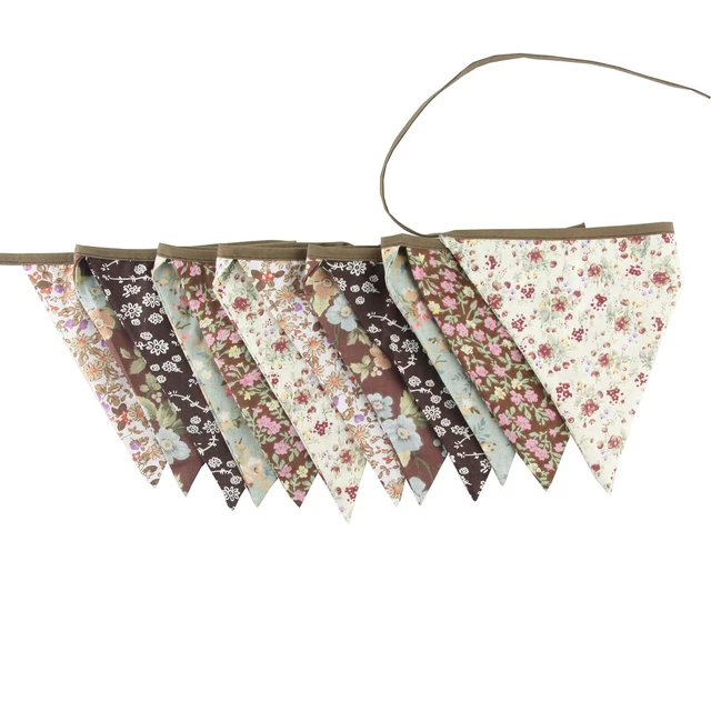 Alt view image 4 of 5 - Brown Floral Collection 100% Cotton Banner for Wedding Baby Shower Party Decoration