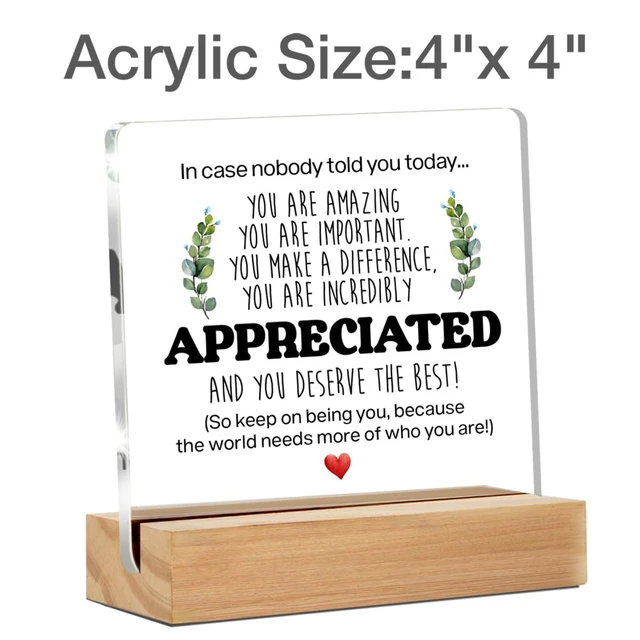 Alt view image 2 of 4 - Inspirational Gift Ideas, Thank You Gifts for Women Men Friends | Appreciation Gifts for Coworkers, Motivational Quote Clear Desk Sign Decor, Home Office Desk Decor (4 x 4 Inches)