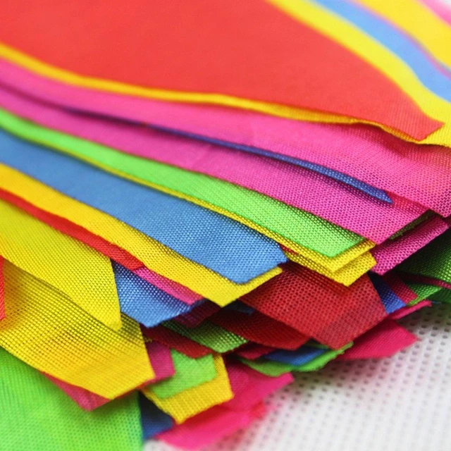 Alt view image 2 of 7 - 100 Feet Pennant Banner - 75 Multicolor Bunting Flags (7x11 Inches) - Birthday Party Grand Opening Christmas Decorations