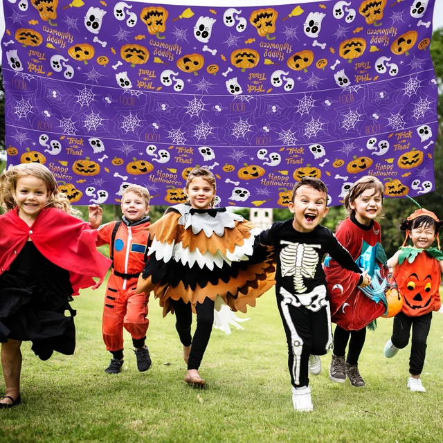 Alt view image 6 of 7 - OHOME Halloween Decorations - Disposable Plastic Halloween Tablecloth | Halloween Party Decorations Favors Supplies for Table Decor Indoor Outdoor Backdrop Banner,2 Pack